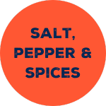 Salt, pepper and spices range